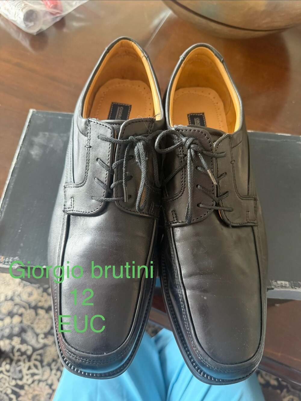 Giorgio Brutini Wallen Men's Black Leather Oxford Shoes Size 12